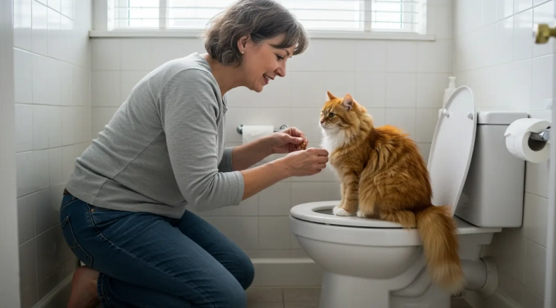 DIY cat toilet training