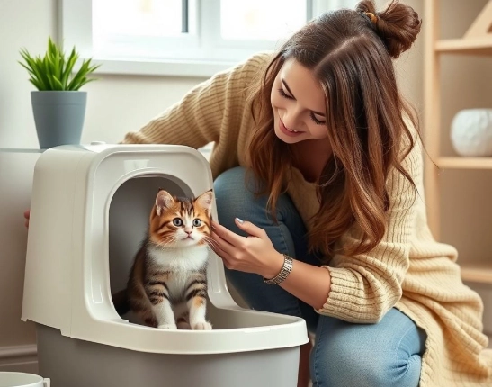 litter training kittens