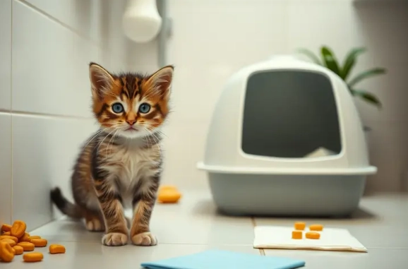 litter box training very young kitten